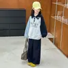 Moletom Feminino Roupas de Outono 2025 Novas Roupas Infantis Camisetas com Gola Polo Roupas Infantis Maiores Estilo Primavera e Outono