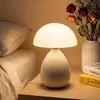 Luminária de Mesa Cerâmica Cor Creme Direto da Fábrica com Cúpula de Cogumelo, Luminária de Cabeceira para Quarto, Decoração de Mesa, Luminária de Mesa Transfronteiriça