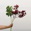 Flor Artificial Hanyang de 3 Ramas Lirio de Piedra con Frutos de Mijo y Frutos de Milán, Accesorios para Arreglos Florales, Arte Floral Vegetal y Diseño de Paisajes