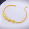 Pulseira Ping An Joy Ouro de Areia do Vietnã Pulseira de Ouro Cobre Banhado Ouro Doce Estanho Dourado Presente de Dia dos Namorados Atacado para Namorada