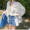 Camisa Suelta con Cuello Polo para Mujer, Nueva Chaqueta Cardigan Estilo Coreano Verano 2026, Camisa Estilo Perezoso, Top Dopamina