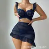 Comercio Exterior Europeo y Americano Transfronterizo Lencería Sexy Tallas Grandes Ligero Sexy de Encaje Transparente Camisón Femenino Delgado Transparente Falda de Cadera