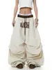 Pantalones de Paracaídas de Moda de Secado Rápido Estilo Americano con Doble Cintura, Bloques de Color, Estampado de Letras para Hombres y Mujeres, Adecuados para Bailar, Pierna Ancha Suelta