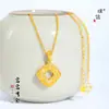 Tienda de Oro Puzuo Mismo Estilo Oro Arena Diamante Buccellati Collar de Trébol de Cuatro Hojas Estilo Palacio Retro Francés Cadena para Clavícula para Mujeres