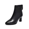 Botas de tacón alto para mujer, nueva colección otoño/invierno 2026, estilo europeo y americano, punta fina, tacón de aguja, botas de cuero trenzado, elegantes y estilizan, con cremallera trasera y forradas de algodón para abrigar