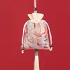 Bolsita de Sachet de Fragancia Portátil de Verano Estilo Antiguo, Cuadrada de Satén de Seda para Coche, Accesorio Hanfu, Bolsita Vacía, Bolsa de Brocado