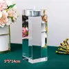 Suporte de Velas Quadrado de Cristal de Luxo Nórdico Decoração Adereço para Jantar Romântico com Velas Suporte de Velas Decoração de Mesa