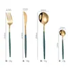 Venta Caliente Acero Inoxidable Cuchillo, Tenedor y Cuchara Portugueses Set de Vajilla Popular en Internet Estilo Europeo Hotel Cuchillo para Filete Cuchara de Postre