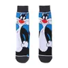 Calcetines de algodón de media pantorrilla con dibujos animados de moda para hombre al por mayor, calcetines largos transfronterizos para hombres y mujeres, calcetines de pato grande de anime hechos en fábrica, estilo europeo y americano