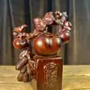 Ébano Madera Maciza Tallada Manzana Adornos Madera Maciza Alegría y Prosperidad Hogar Oficina Decoraciones Artesanías