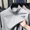 Nova Blusa de Moletom Masculina Meio Zíper Gola Alta Manga Longa Grossa Camiseta Masculina Moda Mais Fácil de Combinar Cor Sólida Top Solto