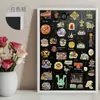 Tablero de Exhibición de Imanes para Refrigerador Cubierta Protectora a Prueba de Polvo Tablero Decorativo de Aprendizaje Estante Creativo para Almacenamiento de Mensajes en Casa Cosméticos Imanes