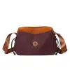 Bolsa Esportiva de Lona Xadrez Casual Simples Moda Bolsa de Ombro Único Feminina Leve Impermeável Bolsa Transversal Multicamadas Versátil