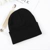 Gorro de lana con placa ligera de acrílico de comercio exterior para hombres y mujeres, para parejas, de Europa y América, de otoño e invierno, de punto de color sólido, fabricantes de gorros
