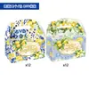 Nova Decoração de Bandeirola de Feliz Aniversário para Mesa com Tema de Porcelana Limão Azul e Branco Festa de Frutas de Verão