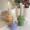Portavelas de Anillo Círculo Multicapa Nórdico de Resina de Cristal de Amapola Molde de Silicona para Adorno de Cemento y Yeso DIY