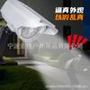 Lámpara de pared LED solar para exteriores con inducción de cuerpo humano, lámpara de cámara de vigilancia simulada con aviso de voz inteligente