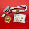 Peça Única Drop-Shipping Ouro Puro 999 Flor Forma Flor Dinheiro Pingente Flor Forma Chaveiro Celular Bolsa Charme Lembrança Presente