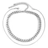 Joyería Transfronteriza Europea y Americana Hip-Hop Retro Geométrico Collares Multicapa Cadena Sencilla de Hueso de Serpiente Cadena Fina Collar para Mujer