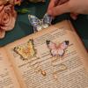 Serie de Pintura Jilu Yu Jian Chengpin - Marcapáginas de Pintura al Óleo, Marcapáginas Clip de Lectura para Estudiantes con Mariposa Irregular Vintage