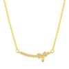 Colar de laço de ouro sorriso feminino high-end sentido ponto diamante luz luxo clavícula corrente imitação vietnamita areia ouro pingente