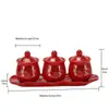 Copo de suprimento de cerâmica Copo de lótus dourado Copo de água benta Copo de purificação de água Guanyin Suprimento de água Três copos Copo de água frontal de Buda Artigos de Buda