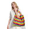 Bolsa de Compras Plegable Transfronteriza en Stock, Bolsa Tote de Poliéster Ecológico de Gran Capacidad, Bolsa de Supermercado Plegable Creativa Portátil