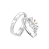 Anillo de Plata de Ley 999 Gatito Sosteniendo Corazón Diamante Brillante Diseño Creativo Anillo de Pareja Anillo de Alto Nivel para Amantes de los Gatos Ajustable