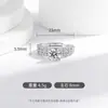 Tk Transmissão Ao Vivo Mais Vendido Anéis de Casal Banhados a Prata Esterlina 925 com Diamantes Completos Estilo Europeu e Americano Personalizado Leve Luxo Ins Anel de Zircônia Joia