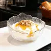Bol para Ensalada, Plato para Frutas, Mesa de Café para Sala de Estar en Casa, Bol de Vidrio Irregular con Borde Dorado, Plato de Lujo Ligero, Set de Bocadillos, Vajilla