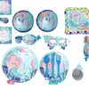 Toalha de mesa de desenho animado infantil transfronteiriça kk sereia louça Aili Roupa temática Crianças Bebê toalha de mesa de festa lenço de papel