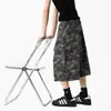 Pantalones Cortos Cargo Camuflaje Americanos High Street Cropped Unisex Verano Cleanfit Bolsillo Grande Pierna Ancha Rectos Tendencia
