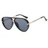Gafas de Sol Aviador de Moda Versátiles de Tendencia de Celebridad de Internet con Montura Grande y Doble Puente para Mujer Gafas de Sol para Exteriores de Nuevo Estilo Europeo y Americano para Hombre