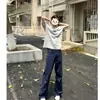 Calça de Trabalho Plissada Azul Escuro Estilo Foice Masculina 2026 Solta de Perna Larga Versátil Calças com Toque Relaxado Calças Casuais Americanas