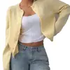 2026 Cardigan Corto de Punto Ligero Estilo Europeo y Americano de Amazon, Cuello Redondo Abotonado Holgado de Manga Larga Chaqueta de Punto Suave