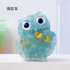 Adornos de Búho de Resina con Grava de Cristal Natural de Venta Caliente Transfronteriza, Manualidades de Cristal, Figuras de Animales, Decoración al por Mayor
