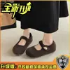 Zapatos Mary Jane de Felpa para Mujer, Estilo Dulce de Invierno 2025 a la Moda, Suela Gruesa con Aumento Interno, Punta Redonda Suave, Hebilla de Una Línea Zapatos para Mujer