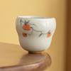 Mesa de hielo pintada a mano, taza de calabaza de caqui naranja, taza maestra, taza de té de cerámica para el hogar, taza individual, juego de té de kung fu, taza de degustación de té, color bajo esmaltado