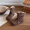 Botas de estilo coreano para niña, de moda, con lunares, estilo Dr. Martens, colección otoño/invierno 2026, gamuza con estampado de leopardo, elegantes botas estilo Birkenstock, botines retro