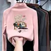 Camiseta interior de manga larga estilo caricatura para niños, nueva colección primavera/otoño/invierno, con forro polar, top térmico de manga larga para niños mayores