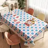 Toalha de Mesa Desenho Animado, Sem Lavagem, Impermeável, À Prova de Óleo, Resistente ao Calor, Estilo Dopamina Creme, Toalha de Mesa Retangular, Protetor de Mesa, Chá