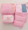 Bolsa de almacenamiento para viaje coreana, juego de 6 piezas, bolsa delgada a prueba de polvo de 130g, bolsa de almacenamiento para equipaje