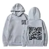 Sudadera Nueva Europea y Americana 2025 Código Bidimensional Pullover Top Holgado