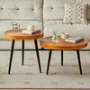 Mesa de centro creativa estilo nórdico transfronteriza para sala de estar, diseño minimalista, adecuada para apartamentos pequeños, tablero redondo, con un diseño que se asemeja a los anillos de los árboles