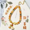 Cadena para Teléfono Raíz de Bodhi Flor de Loto de la Suerte, Garra de Gato Estilo Chino Cuenta de Manzana, Exquisita y Linda, Colgante de Alto Valor para Mujeres