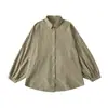 Ry25213-25 Otoño Nuevo Estilo Coreano Simple Retro Cuadros Manga Larga Holgado Casual Camisa Superior