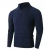 Suéter de Punto con Media Cremallera Versátil Casual de Moda Otoño Invierno Nuevo para Hombre Capa Base