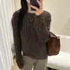 Suéter de Diseño Trenzado Clásico Coreano para Mujer 2025 Otoño e Invierno Nuevo Estilo Perezoso Holgado Retro Tejido
