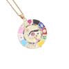2022 nuevo collar de ojo que gotea aceite colgante cuadrado de la Virgen cadena de clavícula personalizada collar transfronterizo N907