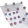 Accesorios para Uñas K9 de Bola de Diamante Apilada Brillantes Sin Costuras y Sin Base en Colores Rojo, Azul y Rosa, Decoraciones de Uñas Hechas a Mano Listas para Usar